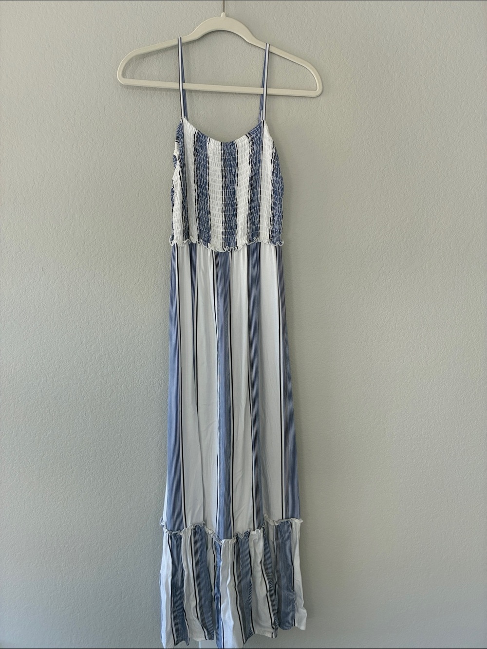 Maurices Blue and White Striped Maxi Dress
